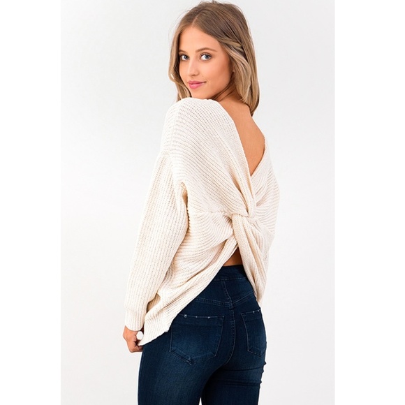 NWT LAST ONE! Twist Knotted Back Boho Sweater - Picture 3 of 8